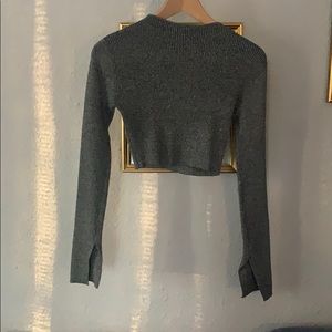 Grey crop sweater